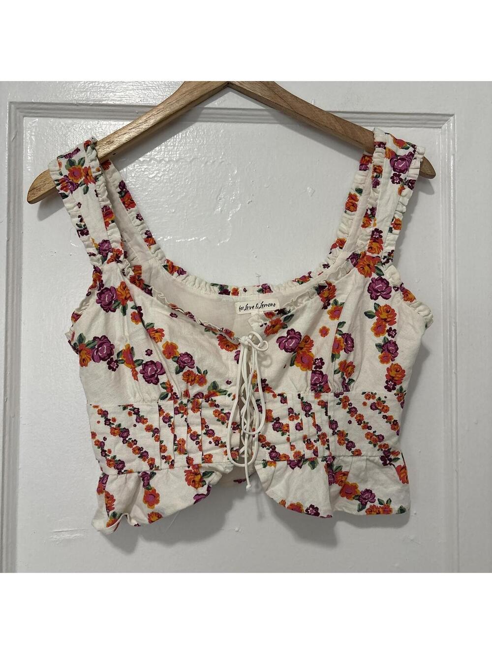 For Love and Lemons Women's Multi and White Vests-tanks-cami